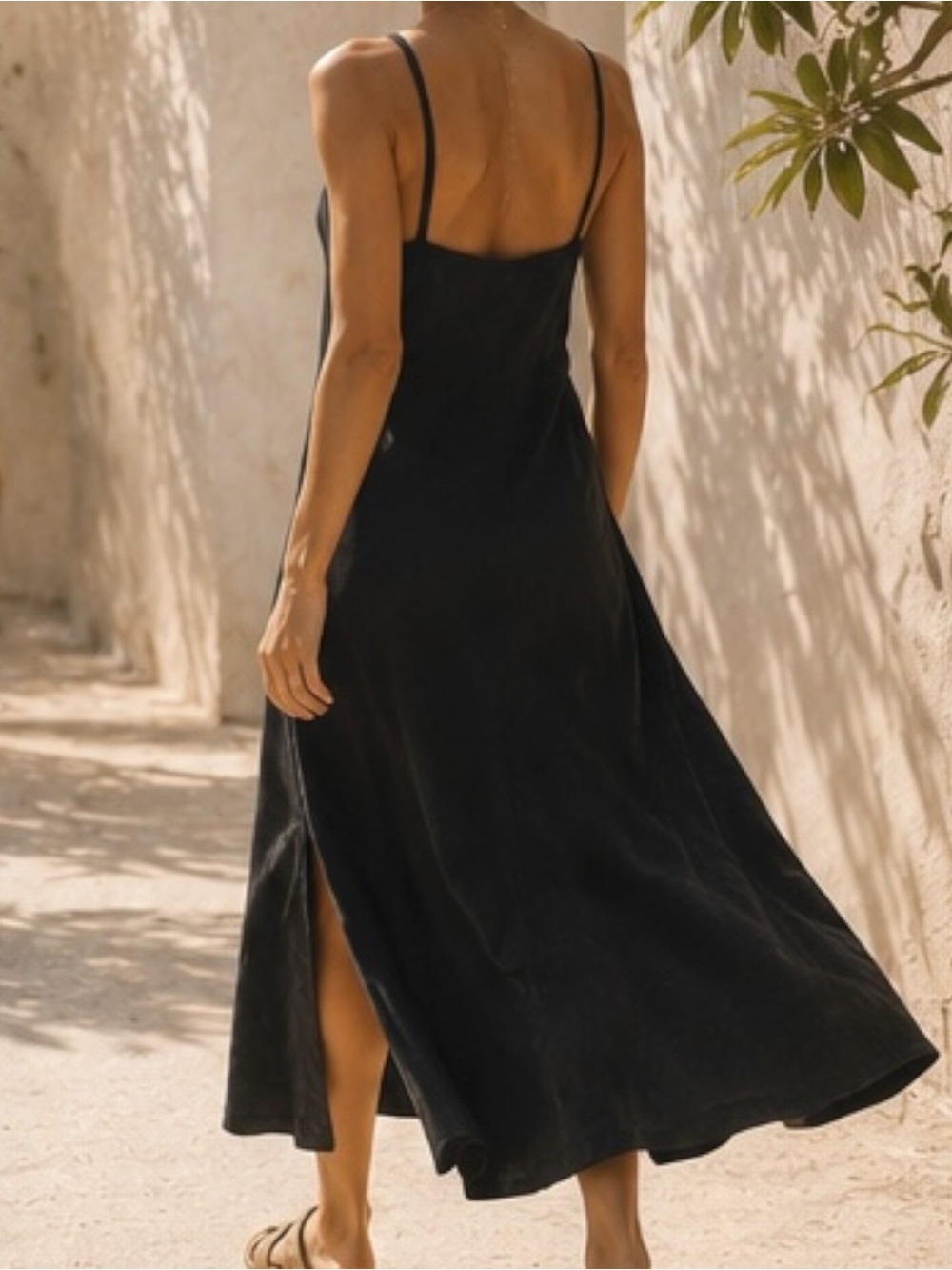 Free People Beach Cotton Maxi Essential Day Dress Black Size M - Picture 7 of 15
